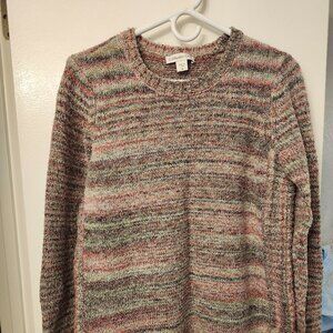 Coldwater Creek Brown Striped Sweater - Medium